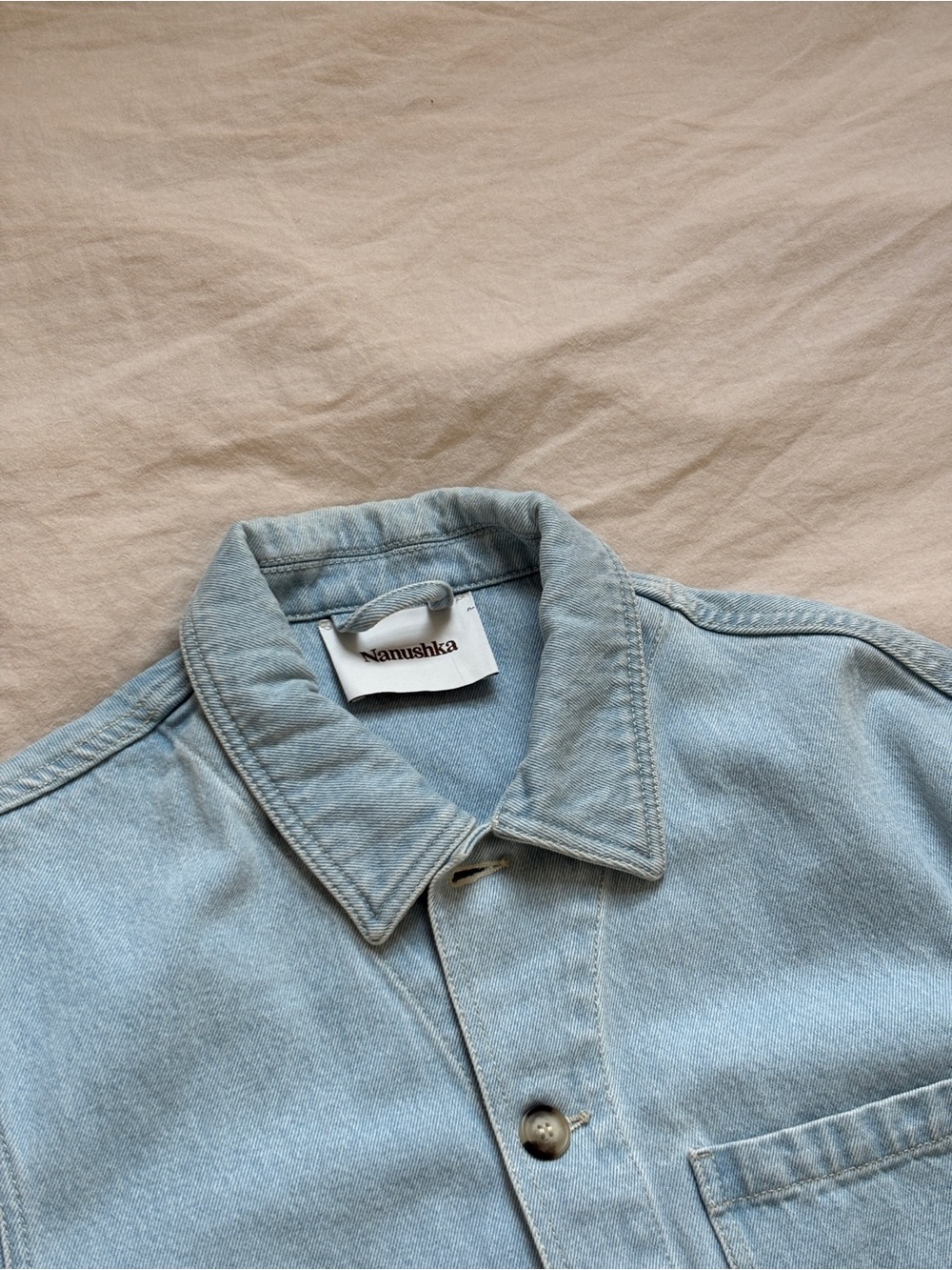 Nanushka Light Blue Denim Chore Jacket Size S - Picture 4 of 6
